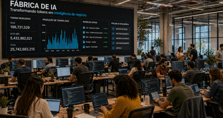 Fábrica de IA: como transformar Tokens em Inteligência de Negócio