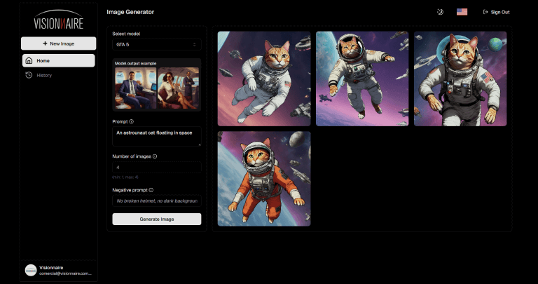 Generate images of different models with a new Demo App from Visionnaire - Visionnaire | AI Factory | Software Factory