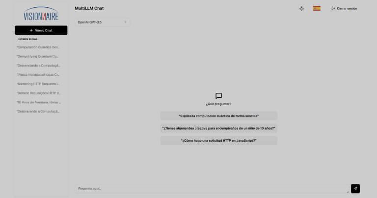 La nueva aplicacin de Visionnaire permite conversaciones con mltiples modelos de IA - Visionnaire | Fbrica de IA | Fbrica de Software