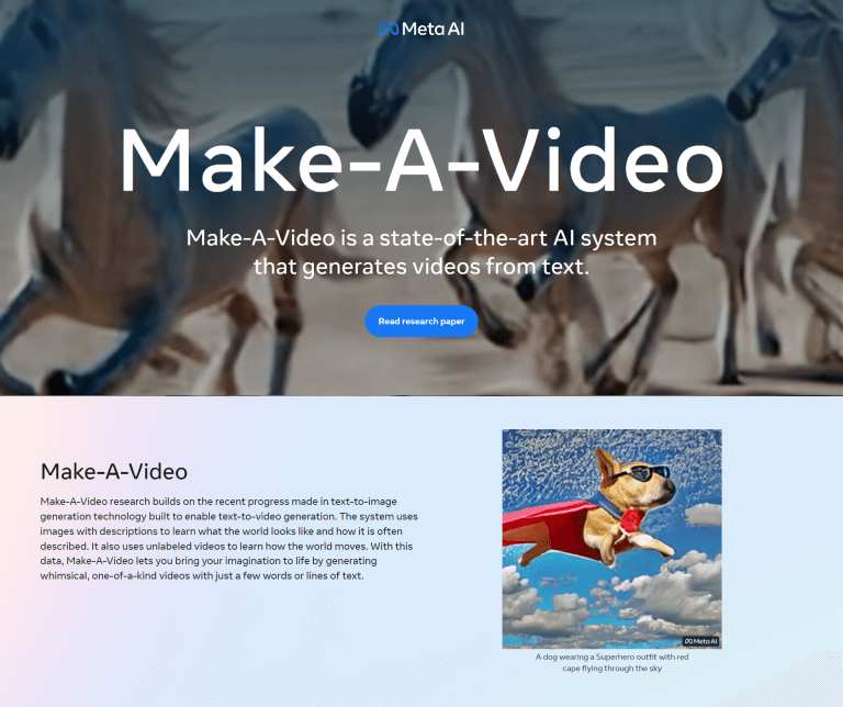 Make-A-Video crea clips cortos a partir de textos. Fuente: https://makeavideo.studio/